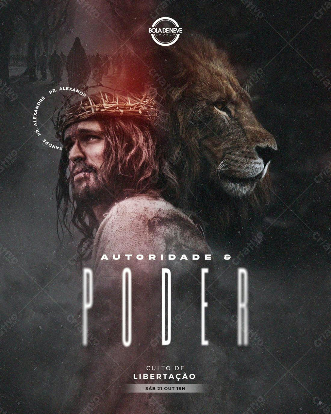 Flyer para Culto de Libertação PSD Editável