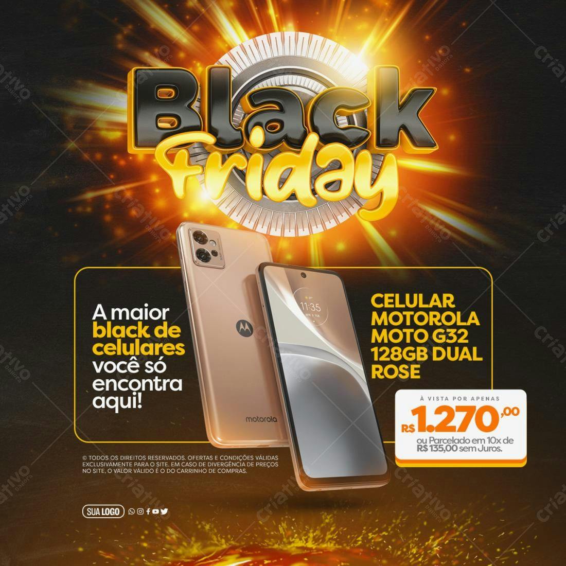 Flyer Black Friday Celular Motorola PSD Editável