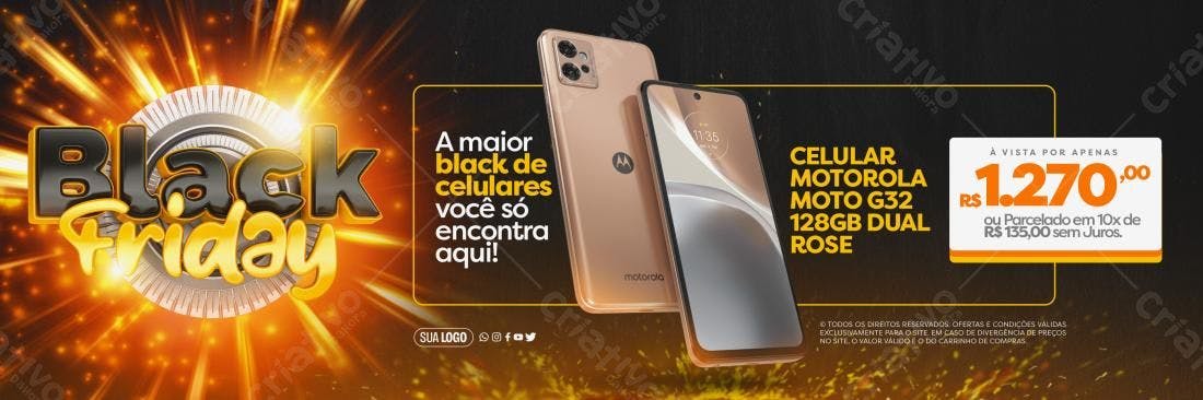 Banner Black Friday Celular Motorola PSD Editável
