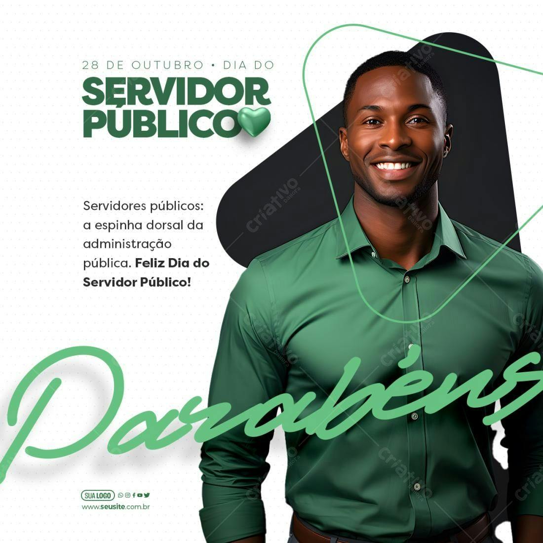 Post para Dia do Servidor Público PSD Editável