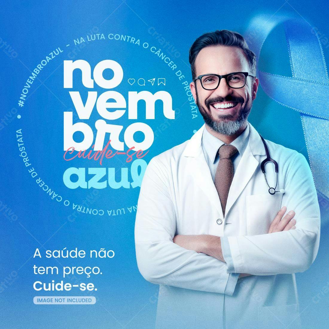 Post para Novembro Azul PSD Editável
