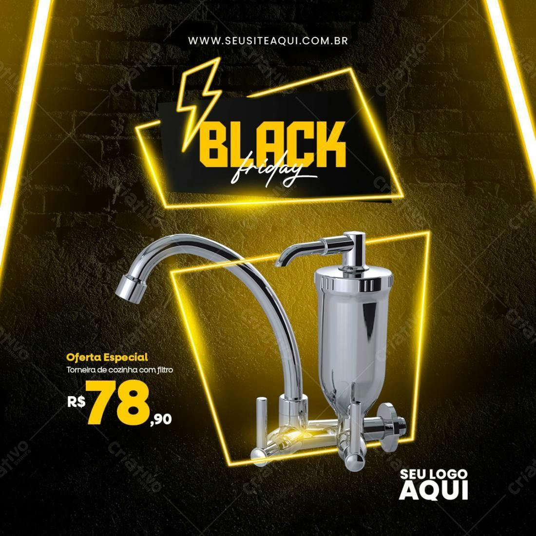 Banner Black Friday Torneira PSD Editável