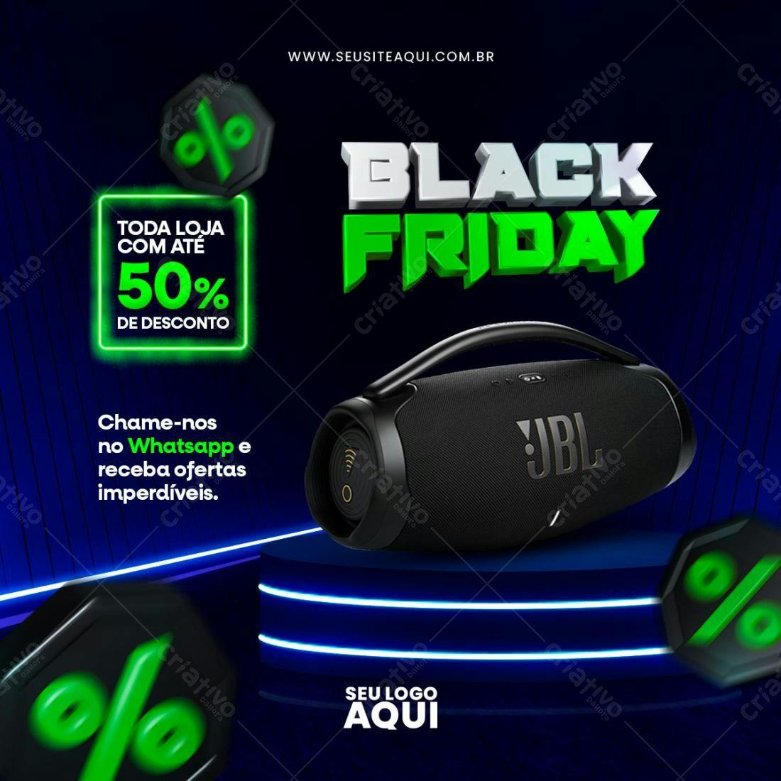 Flyer Black Friday com JBL PSD Editável