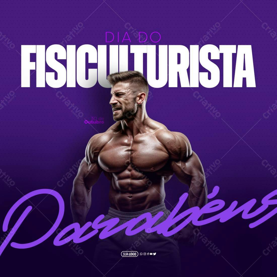Post para o Dia do Fisiculturista PSD Editável