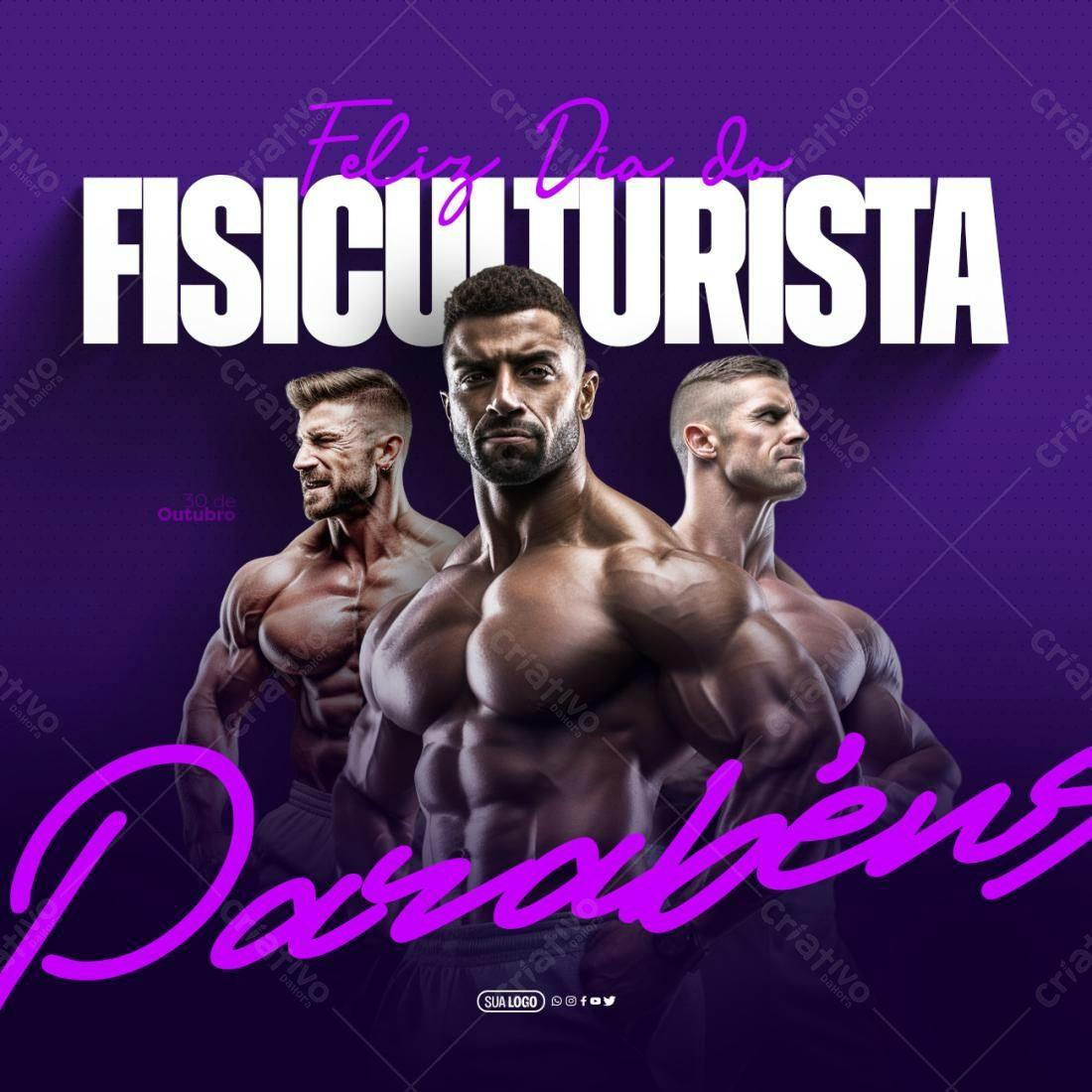 Post para Dia do Fisiculturista PSD Editável