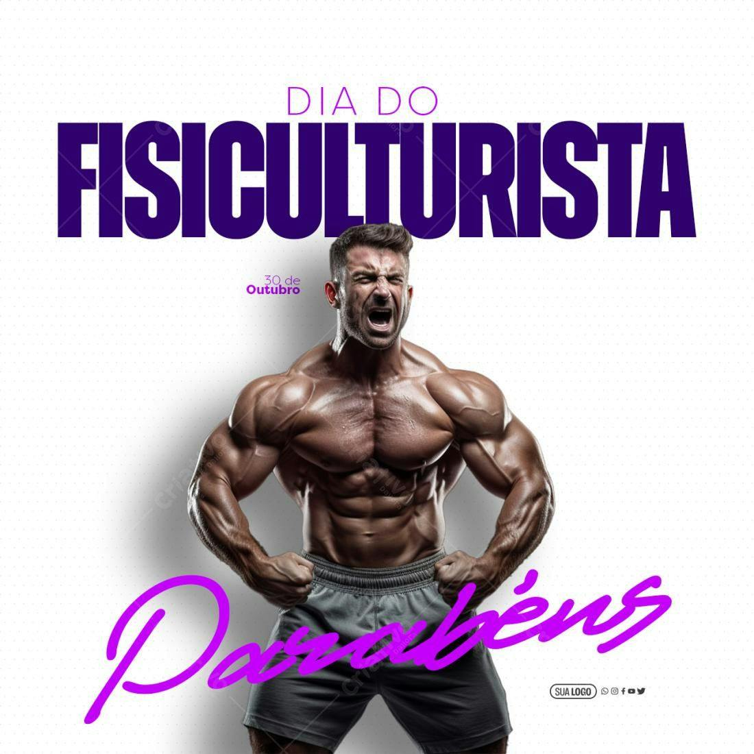 Post para o Dia do Fisiculturista PSD Editável