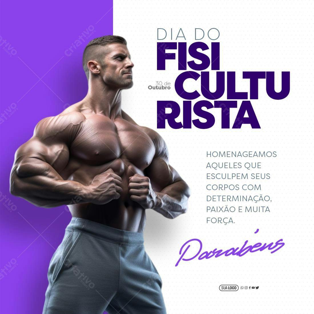 Flyer Dia do Fisiculturista PSD Editável