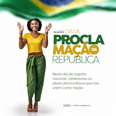 Feed dia da proclamação da república orgulho nacional psd editável