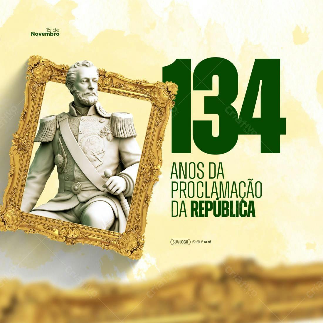 PSD para o Dia da Proclamação da República PSD Editável