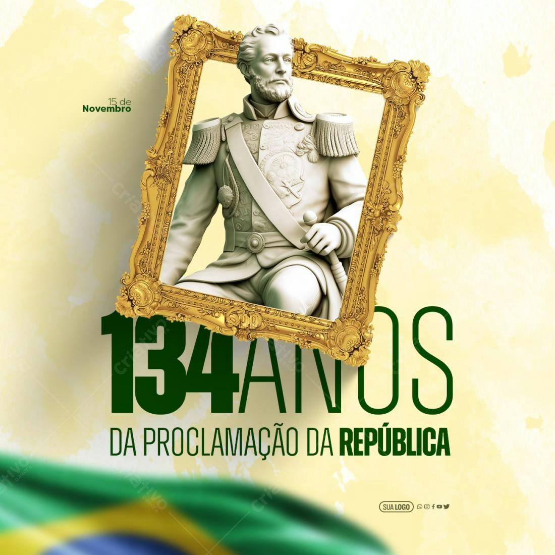 Flyer para o Dia da Proclamação da República PSD Editável