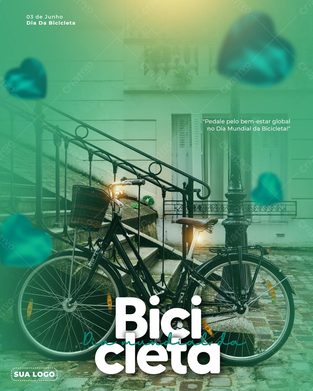 Flyer Dia Mundial da Bicicleta PSD Editável