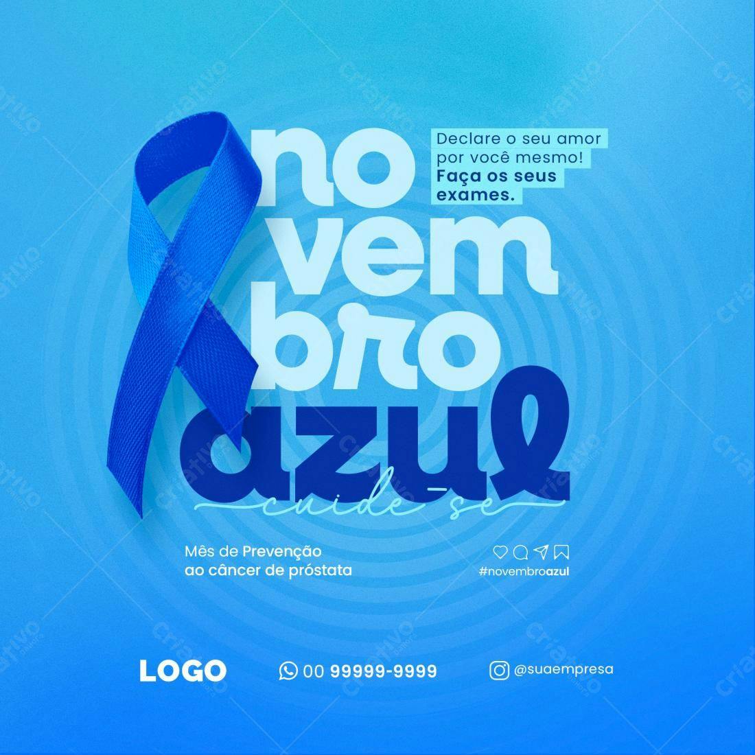 Post para Novembro Azul PSD Editável