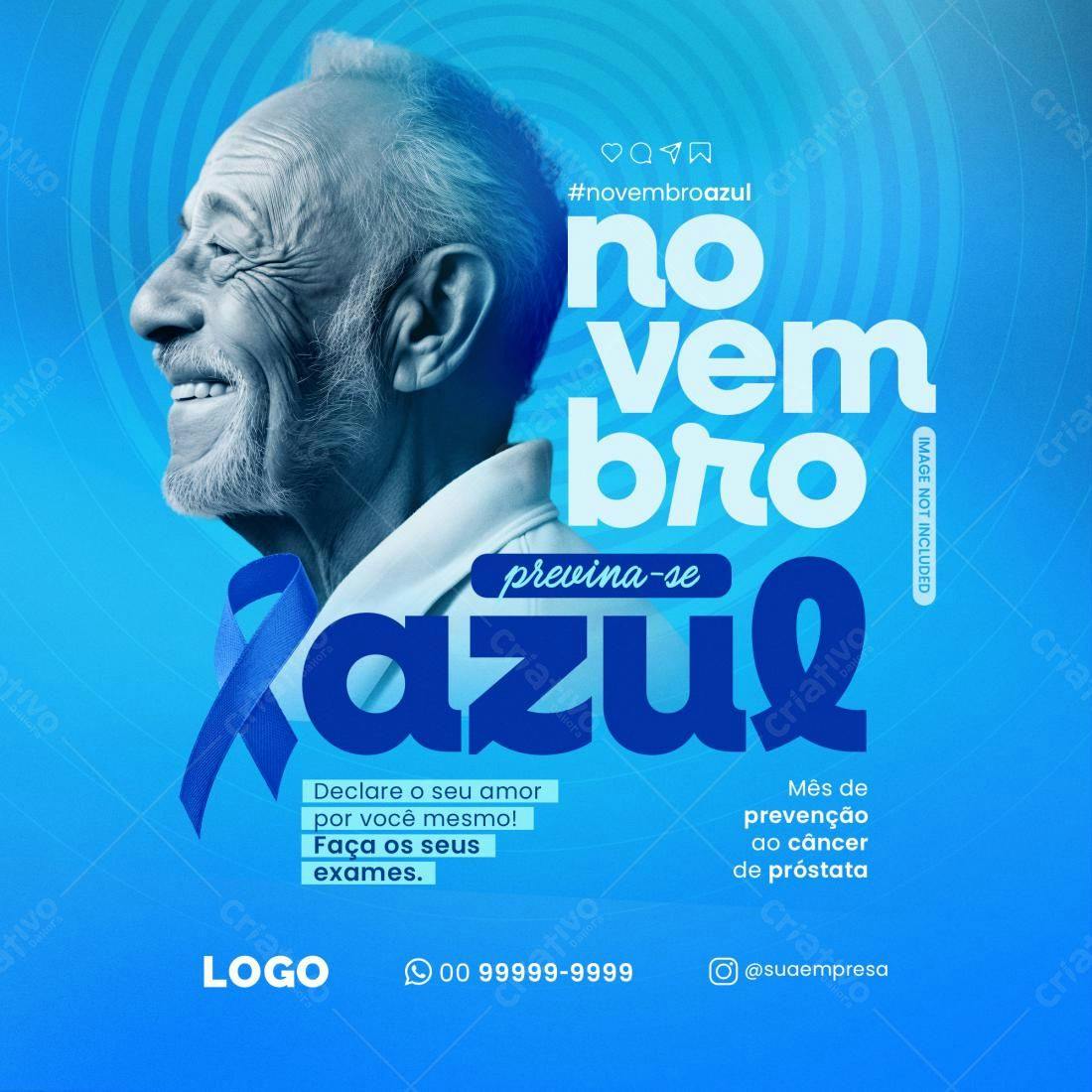 Post para Novembro Azul PSD Editável