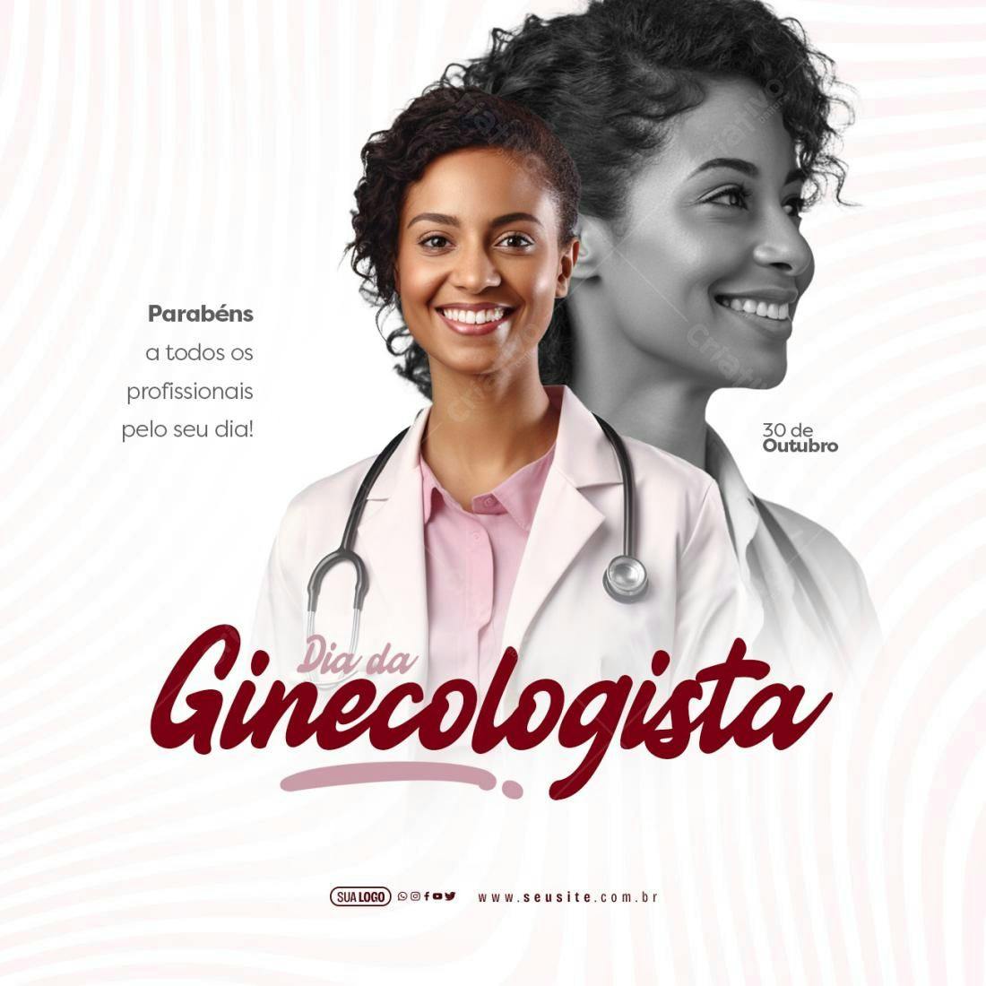Flyer Dia da Ginecologista PSD Editável