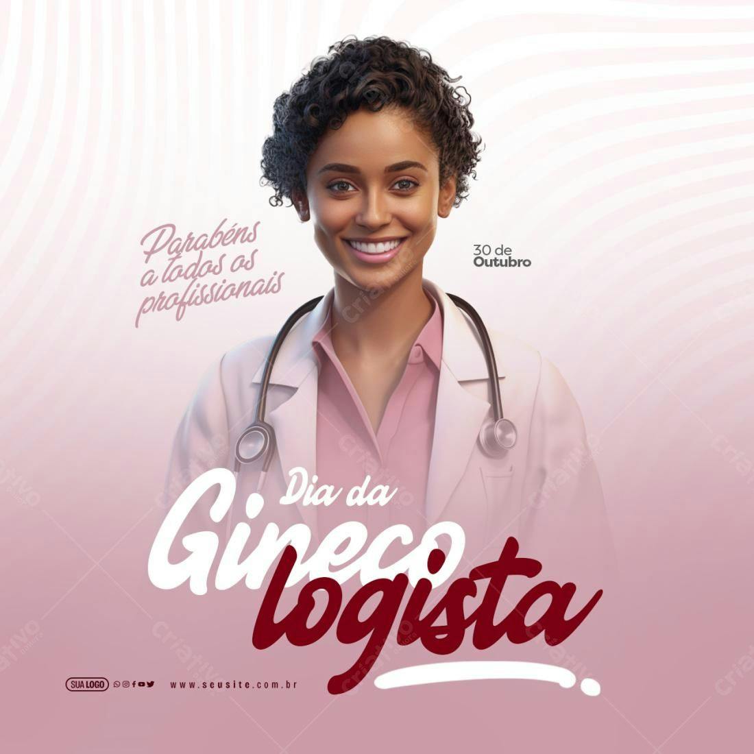 Flyer Dia da Ginecologista PSD Editável