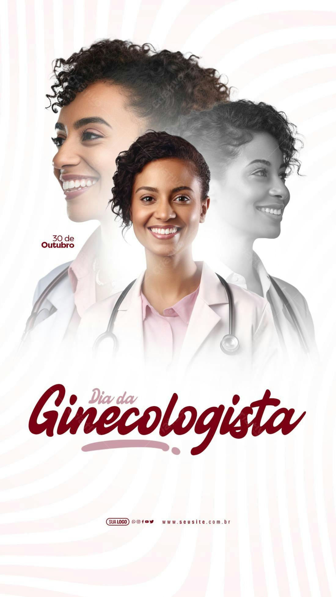 Flyer Dia da Ginecologista PSD Editável