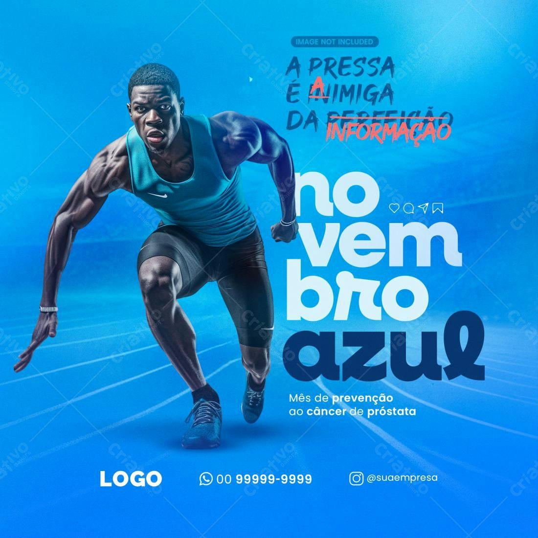Flyer Novembro Azul PSD Editável