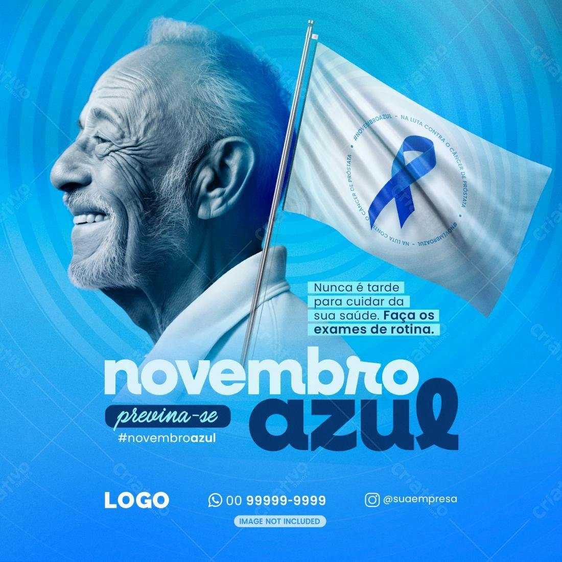 Flyer Novembro Azul PSD Editável
