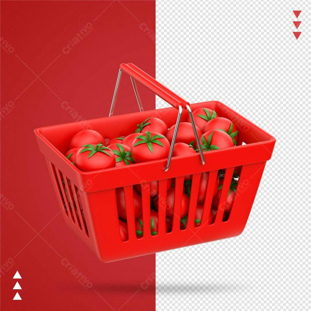 Icone cesta de compras com tomates PNG com fundo transparente
