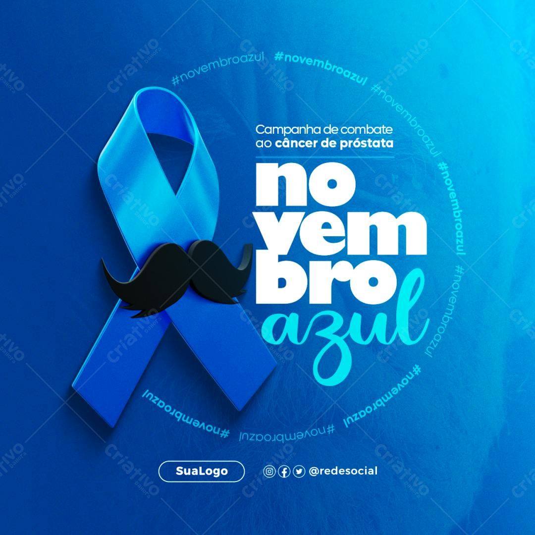 Post para Novembro Azul PSD Editável