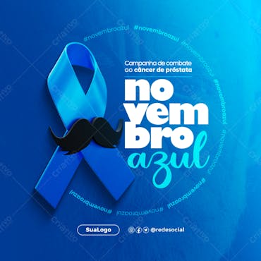 Novembro azul campanha de prevenção ao câncer de próstata