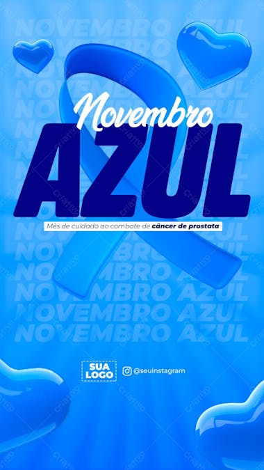 Story novembro azul social mídia psd editável