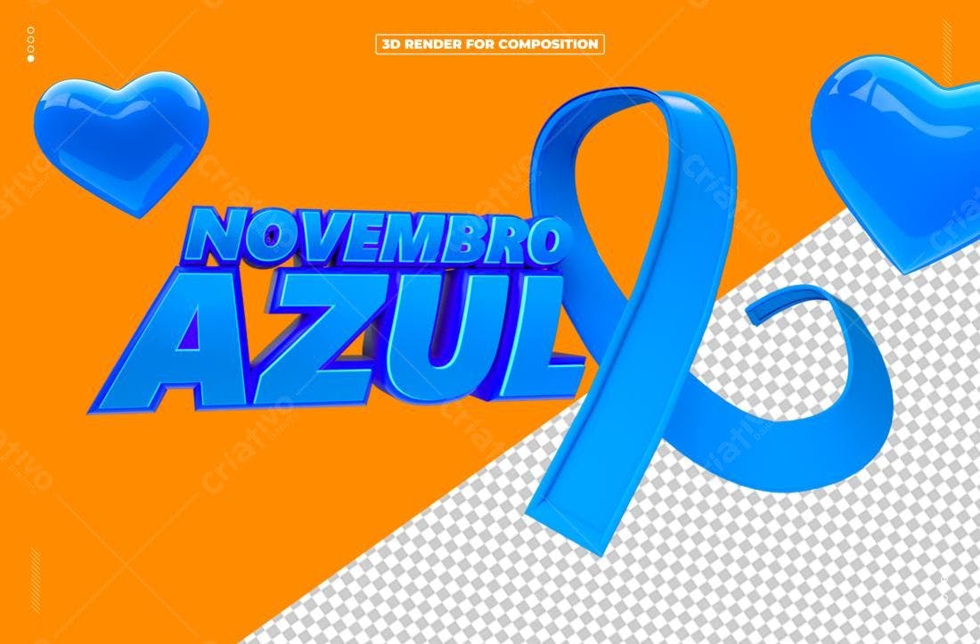Arte Novembro Azul PSD Editável