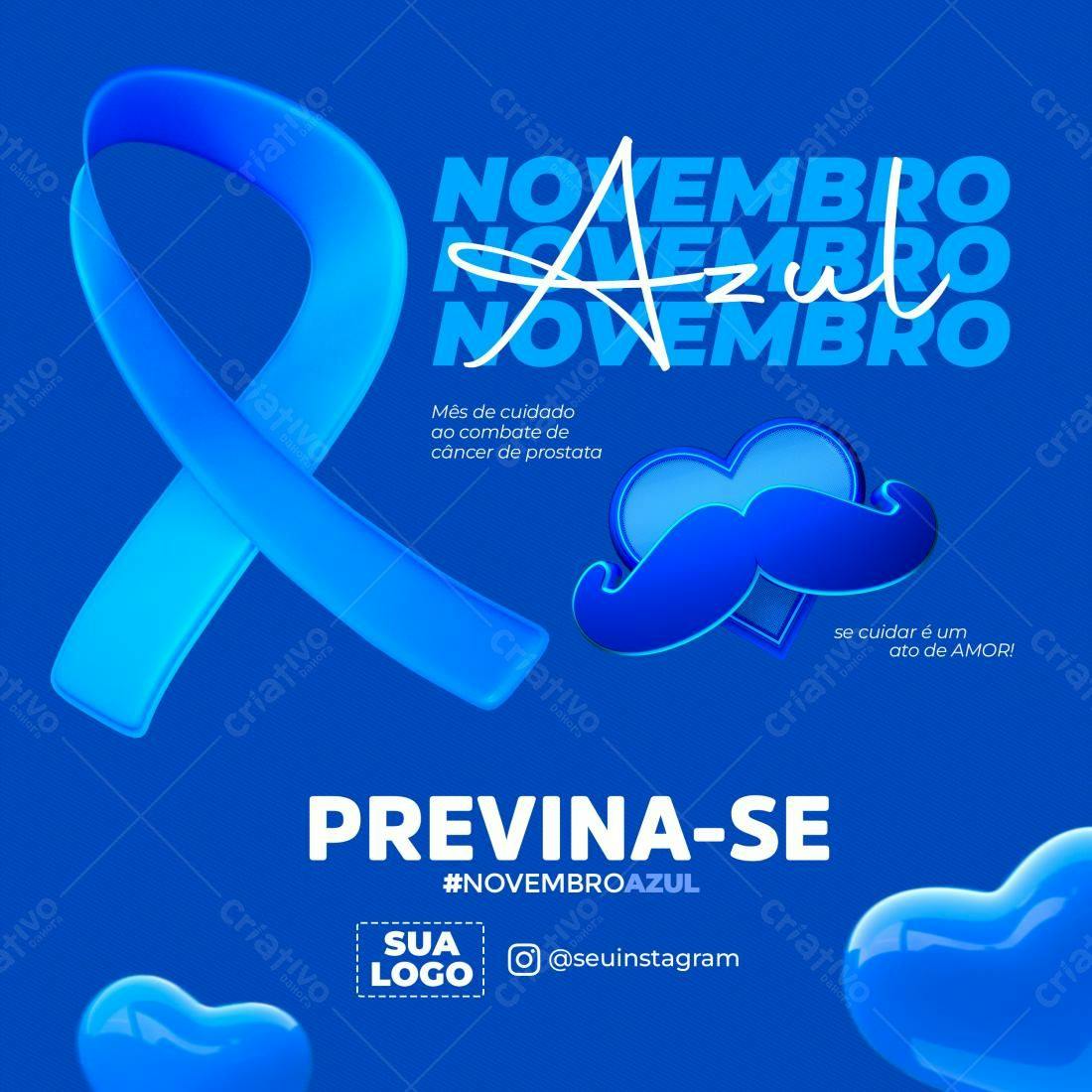 Post para Novembro Azul PSD Editável