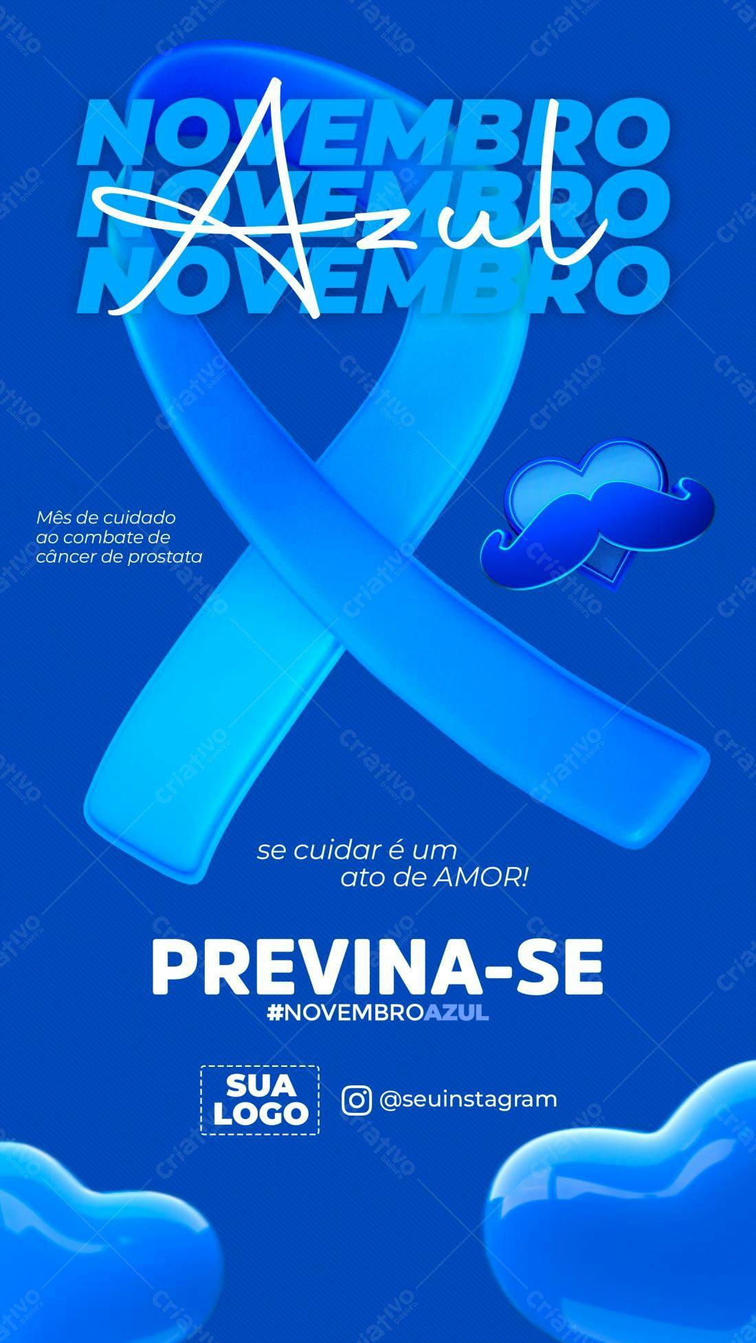 Flyer Novembro Azul PSD Editável
