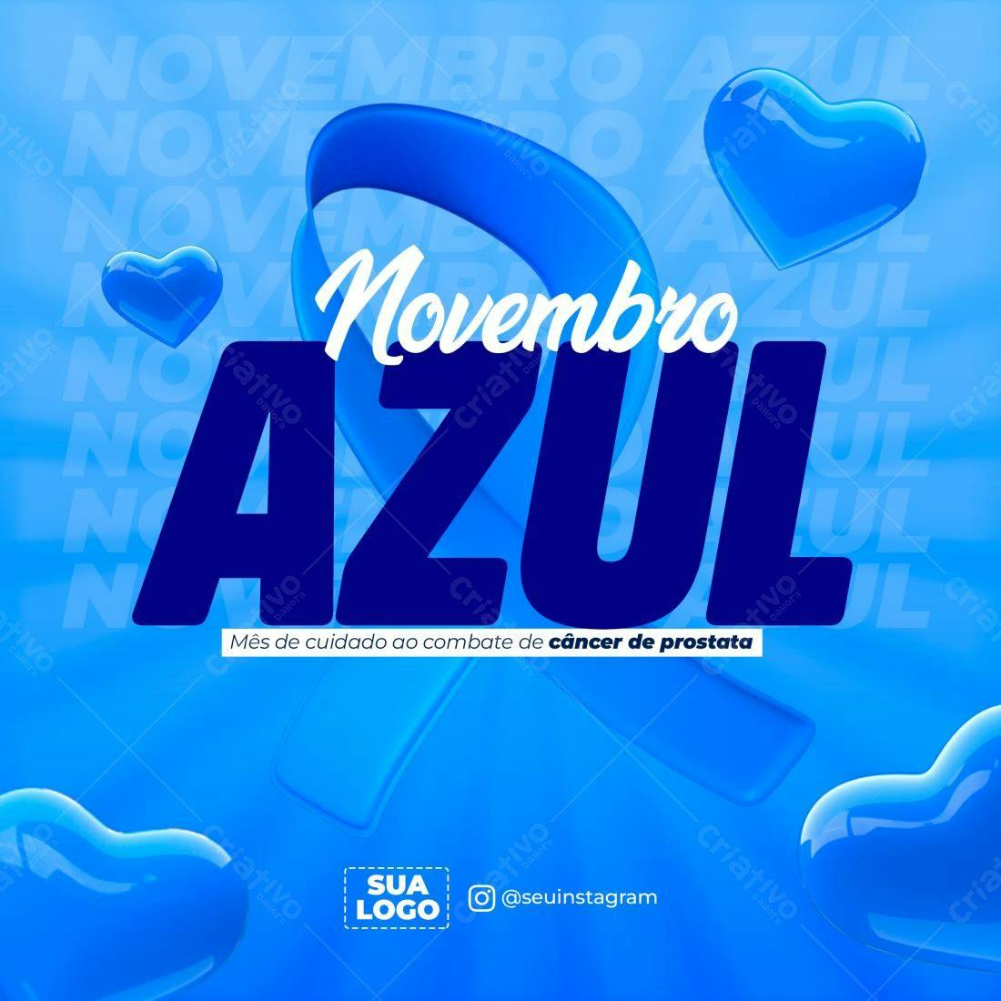 Post Instagram Novembro Azul PSD Editável