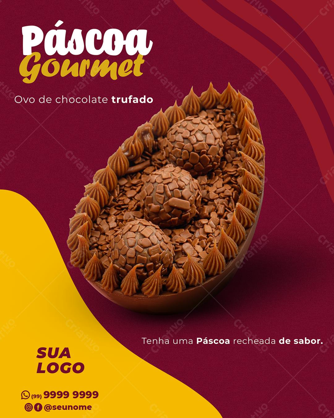 Flyer Páscoa Gourmet PSD Editável