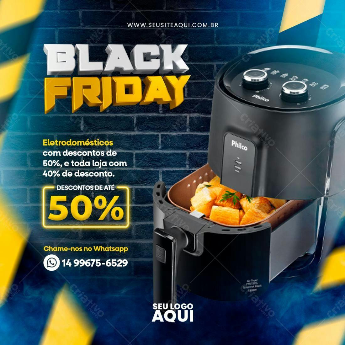 Flyer Black Friday Eletrodomésticos PSD Editável
