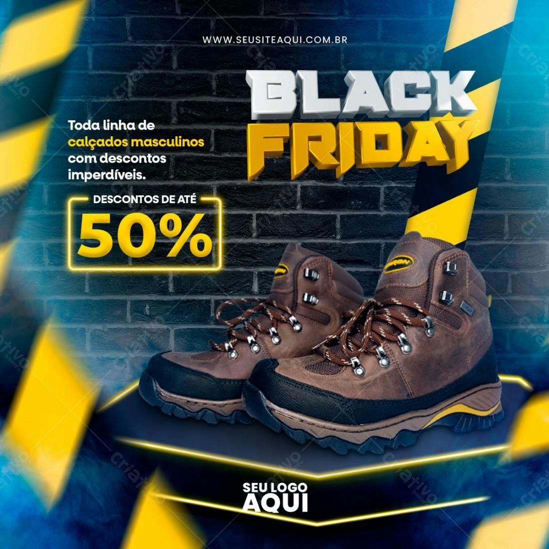 Post Black Friday Calçados Masculinos PSD Editável