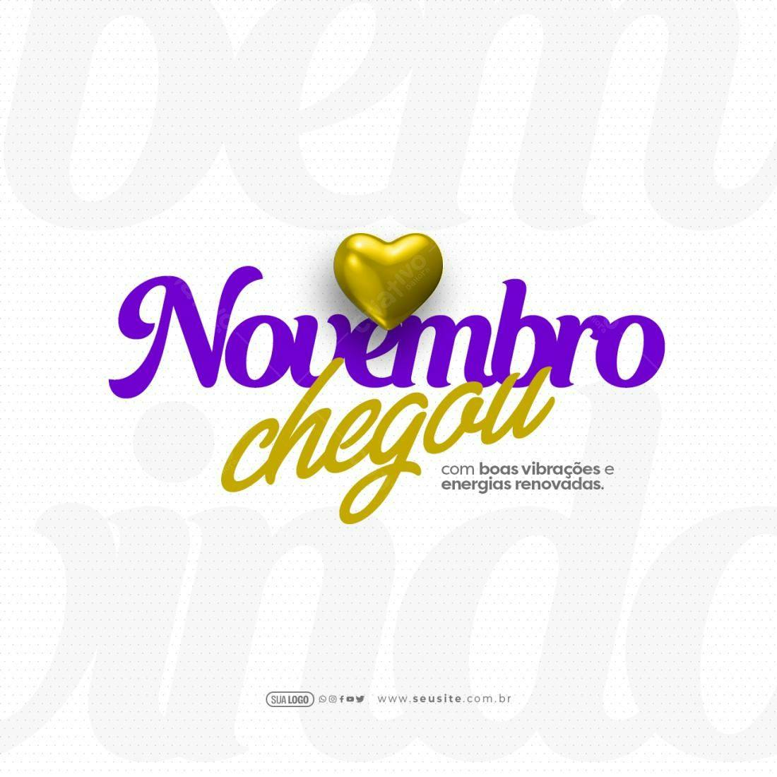 Postagem para Boas Vindas Novembro PSD Editável