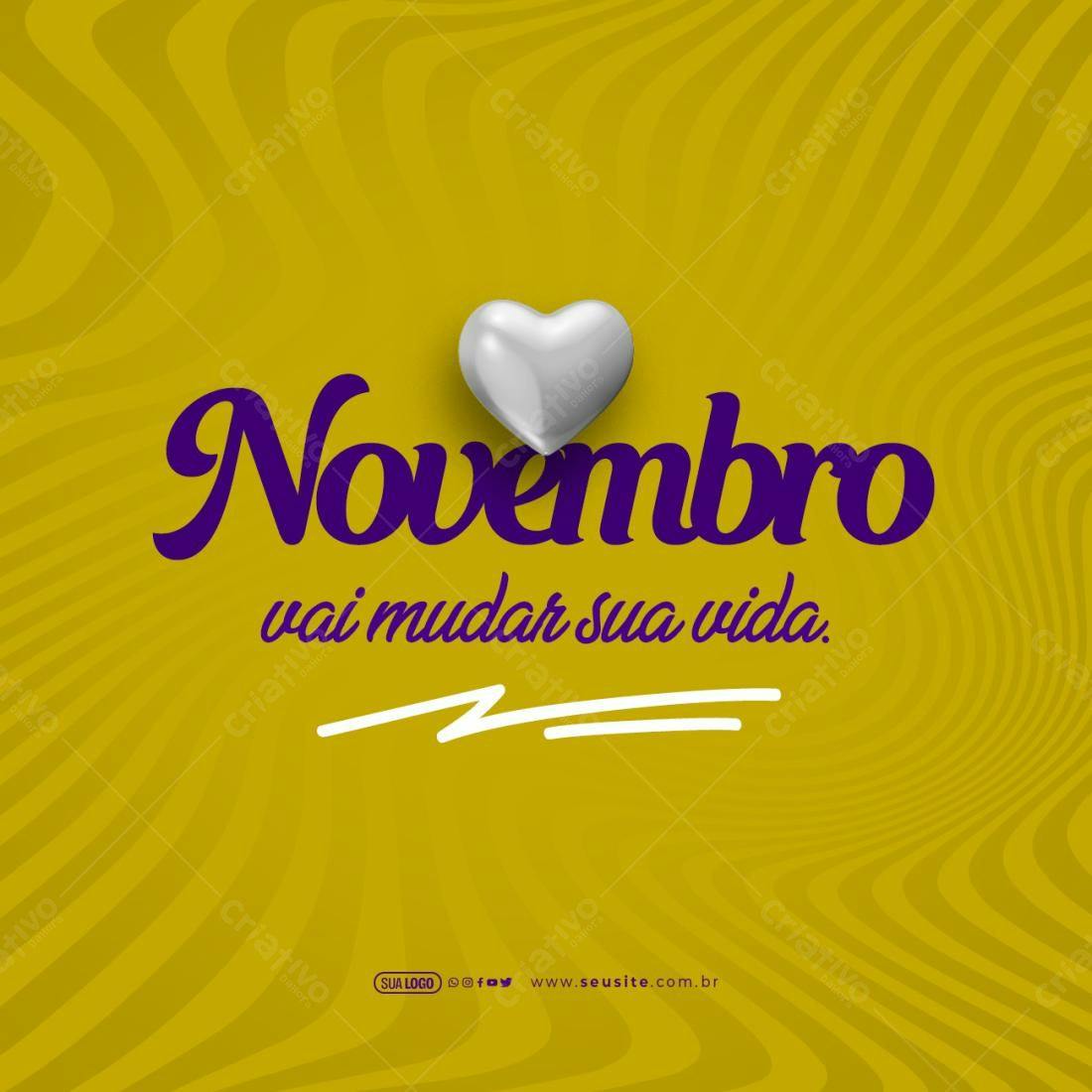 Postagem Motivacional Novembro PSD Editável