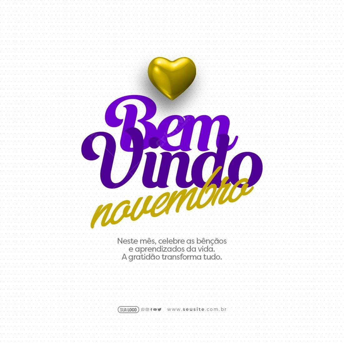 Post para Boas Vindas Novembro PSD Editável