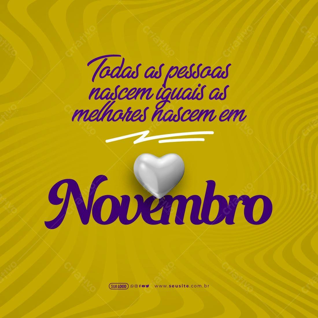 Postagem Mês de Novembro PSD Editável
