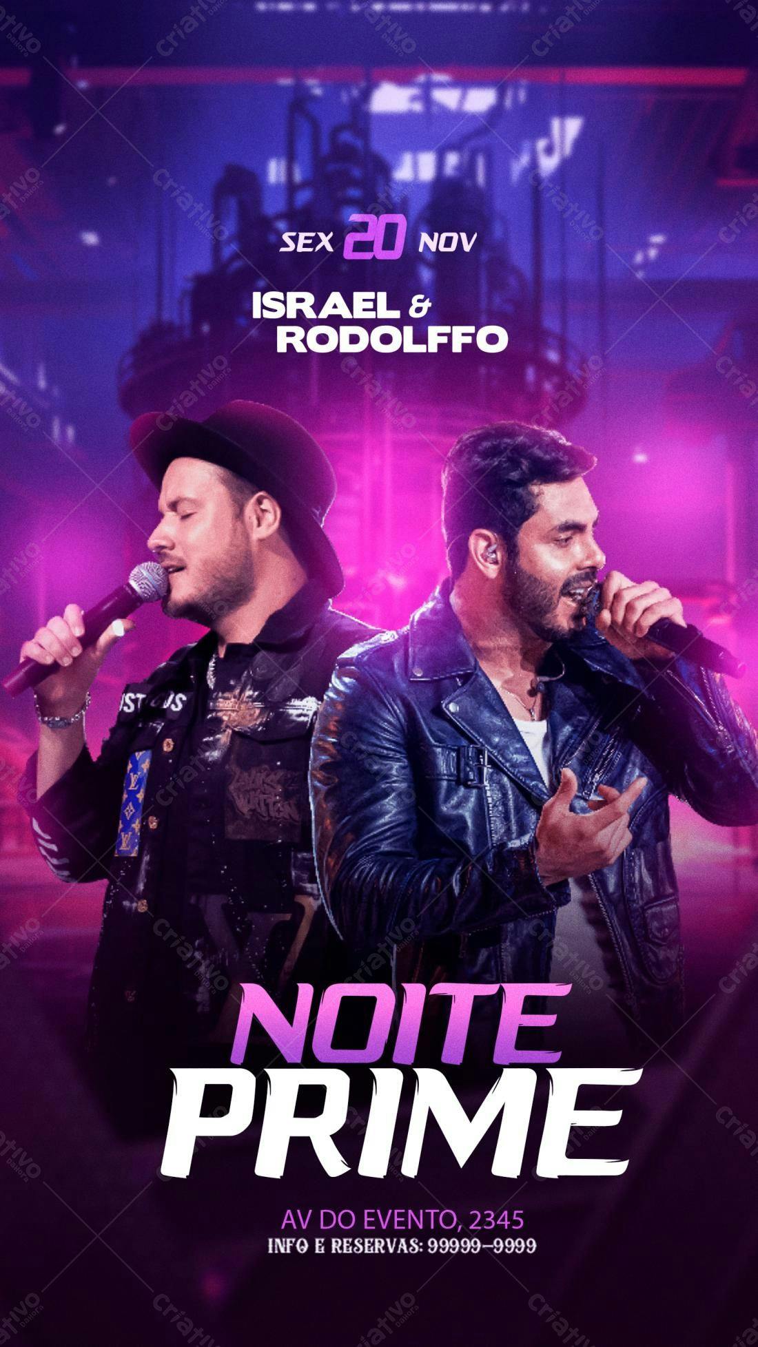 Flyer para Show Musical Israel & Rodolffo PSD Editável