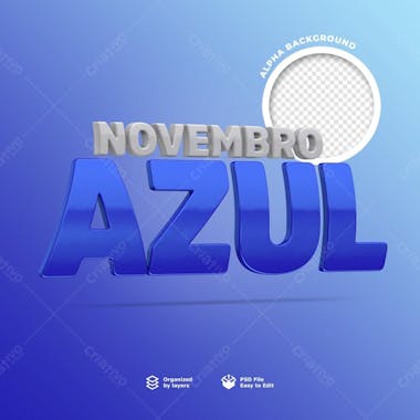 Selo 3d para composição novembro azul