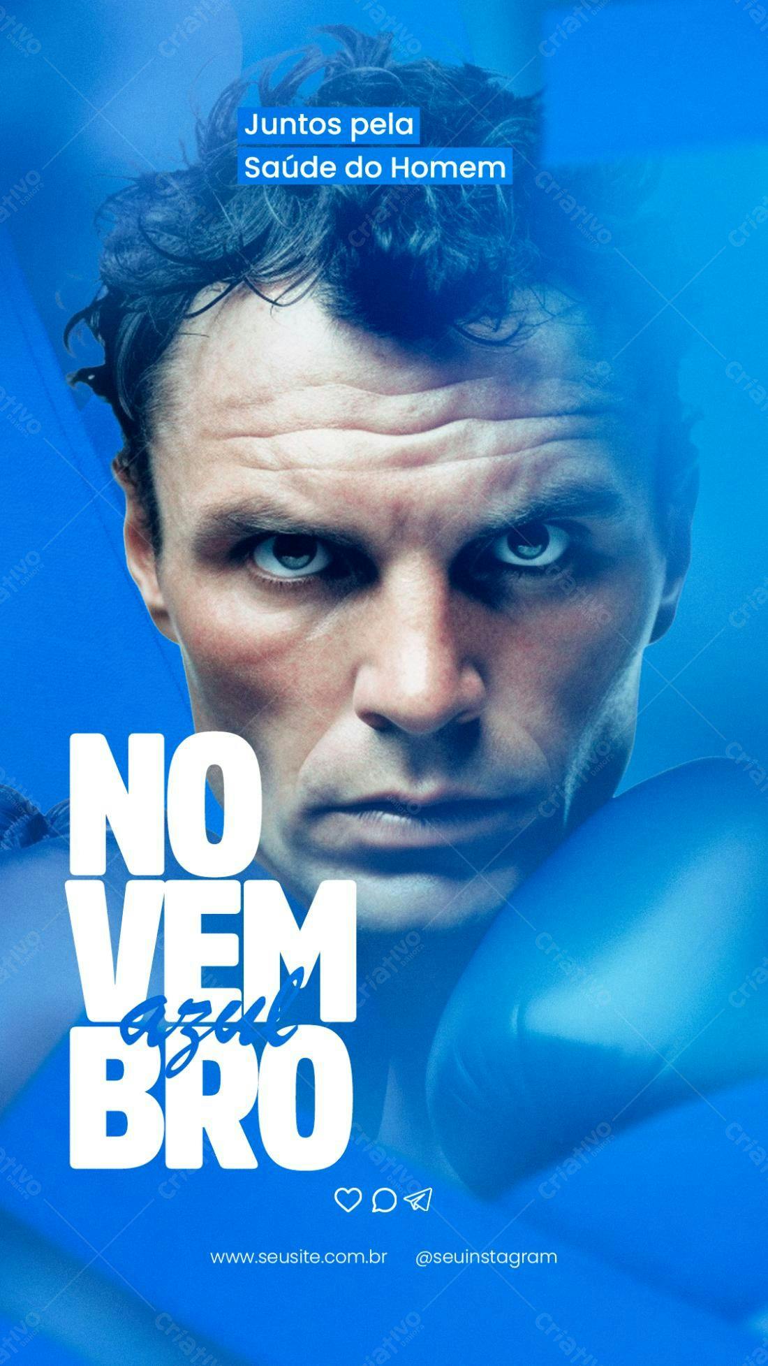 Flyer Novembro Azul PSD Editável
