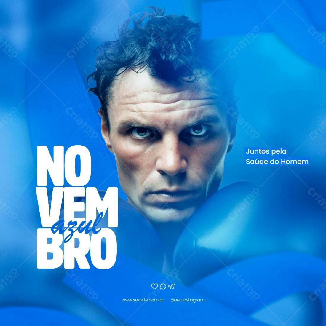 Postagem Novembro Azul PSD Editável