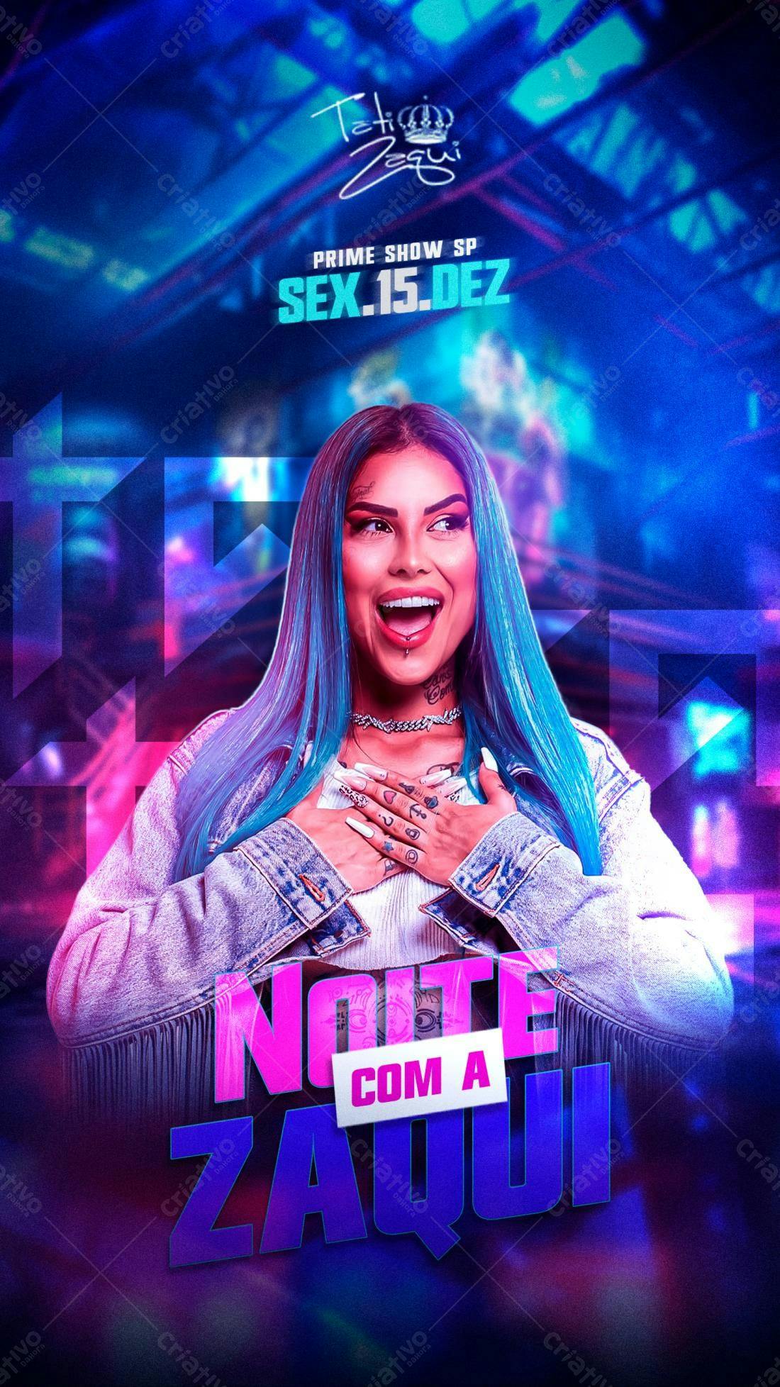 Flyer para Show da Tati Zaqui PSD Editável