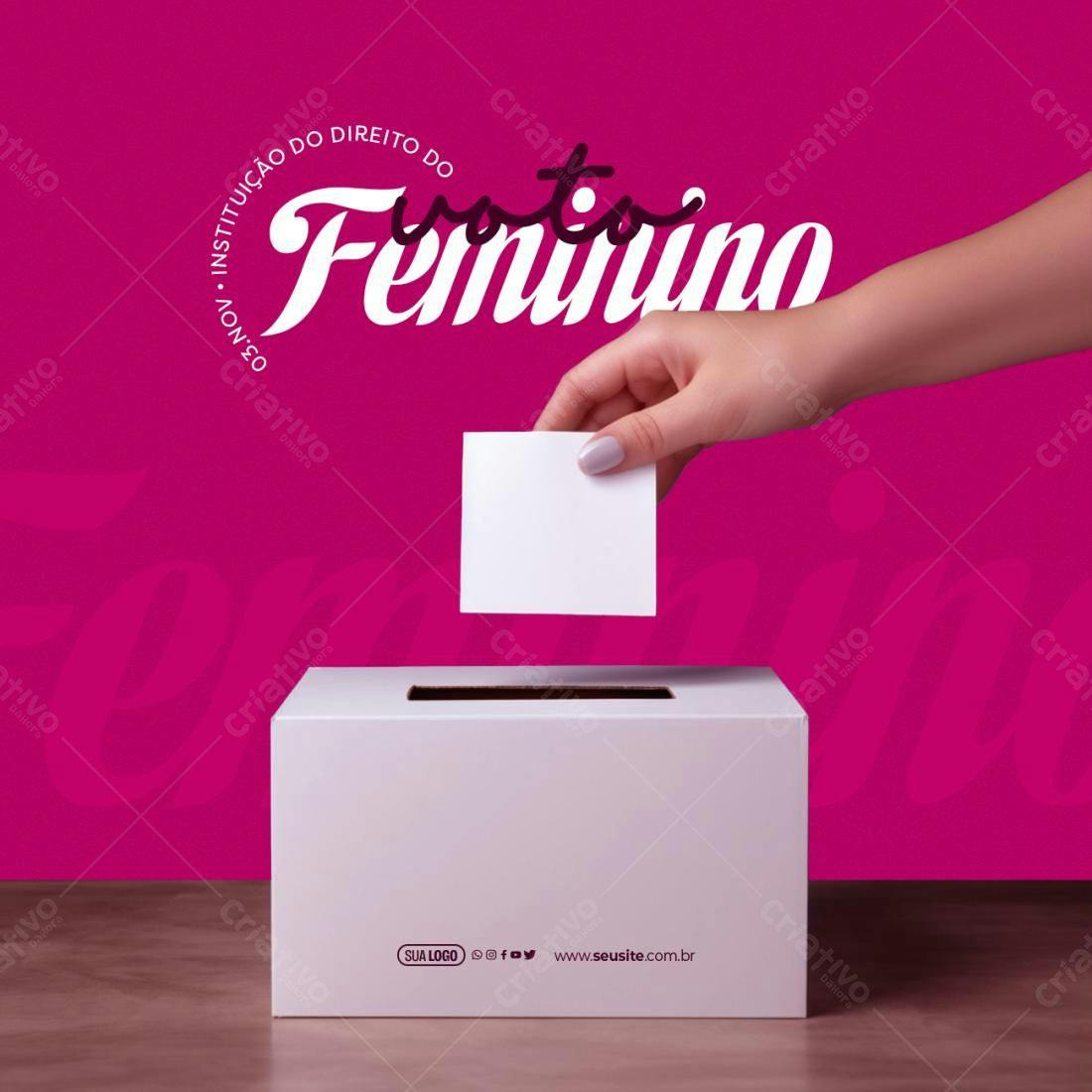 Post para o Dia do Voto Feminino PSD Editável