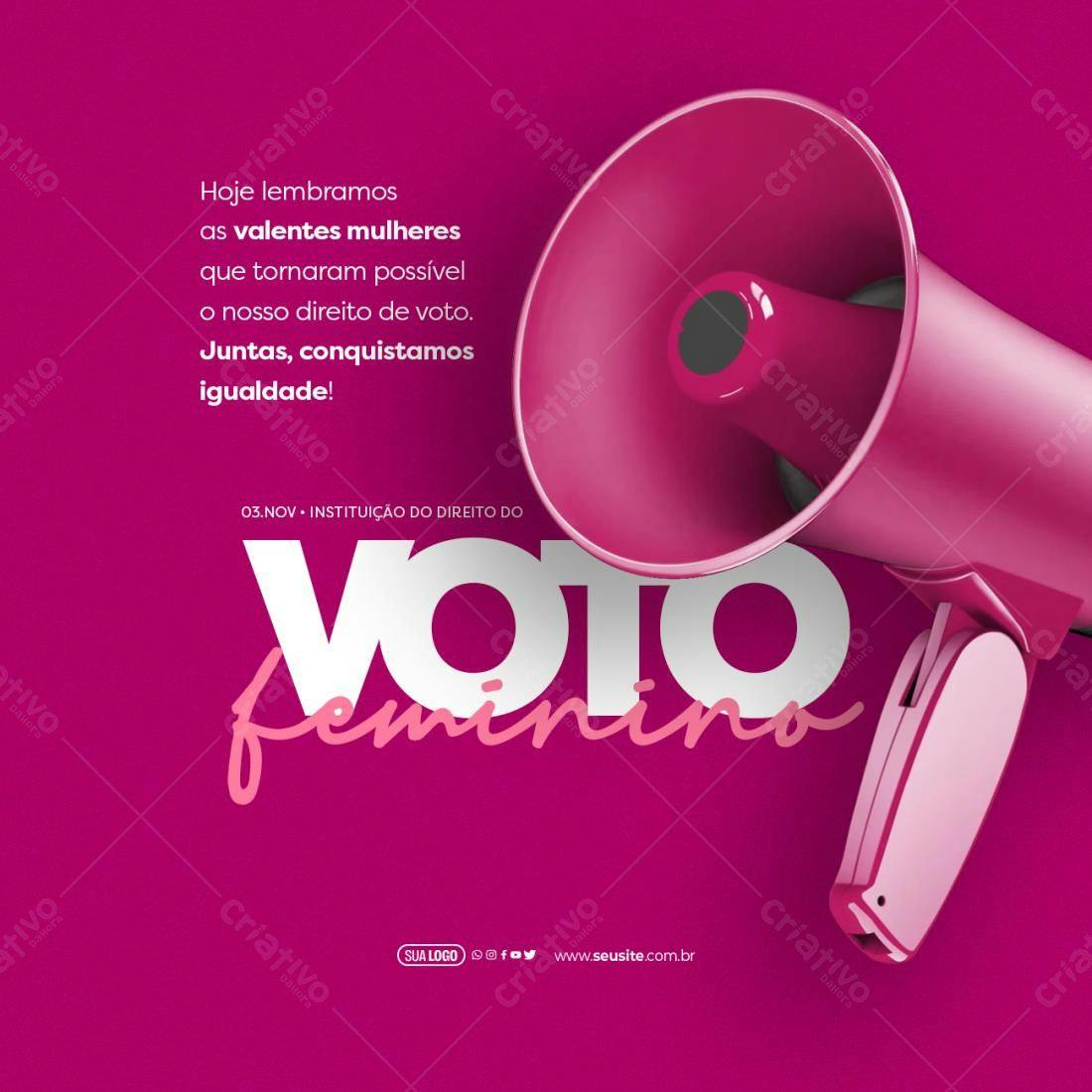 Post para Dia do Voto Feminino PSD Editável