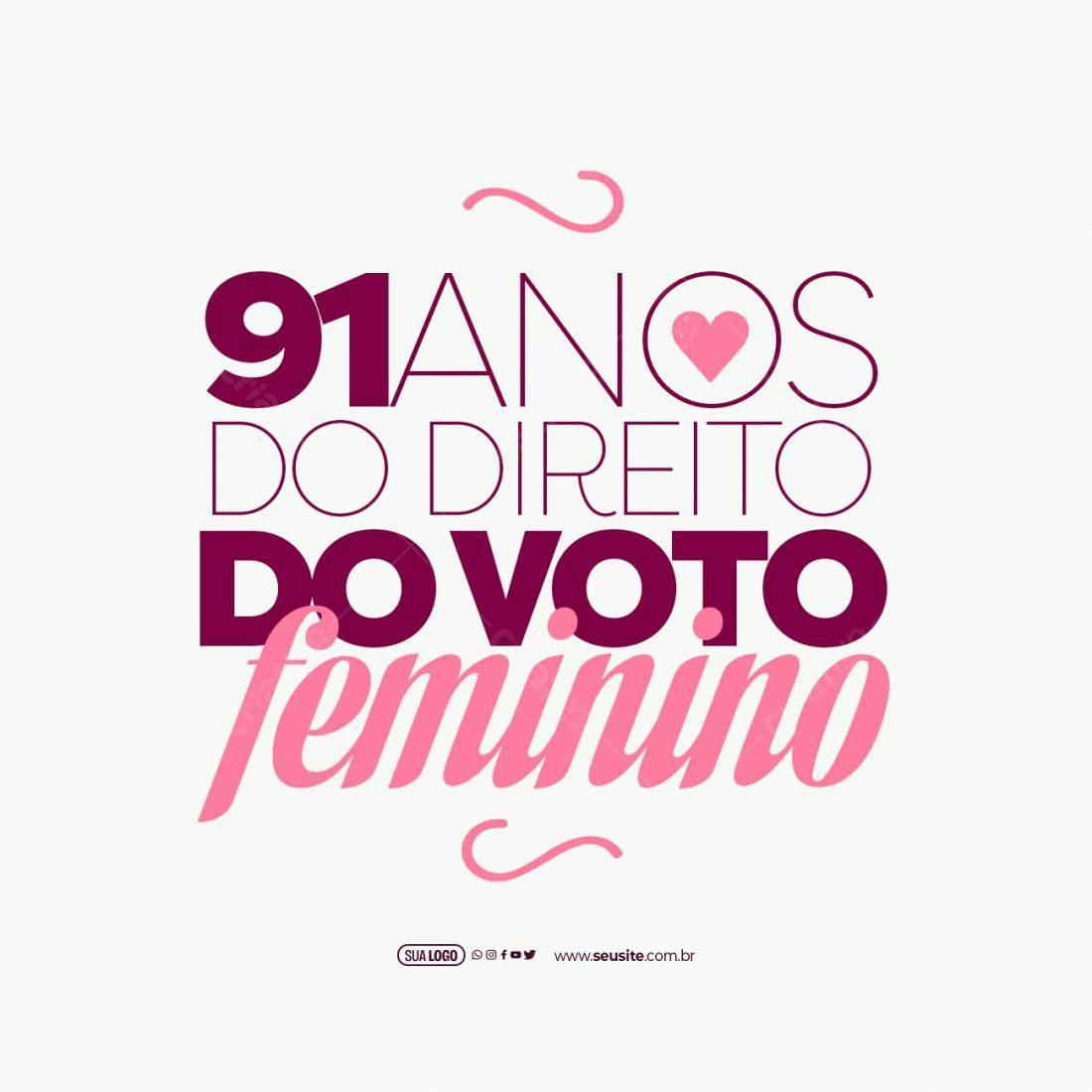 Arte para o Dia do Voto Feminino PSD Editável