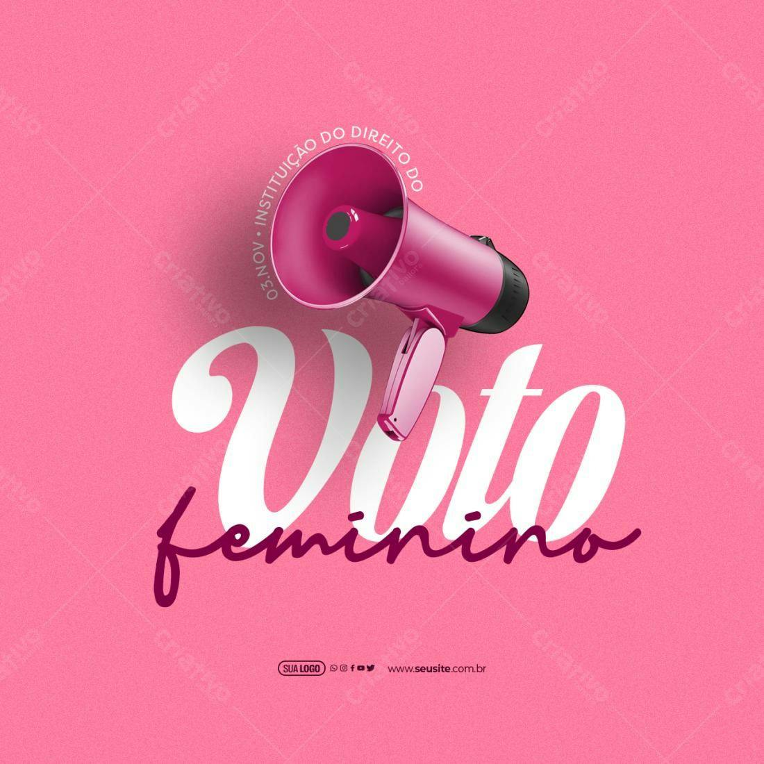 Flyer para o Dia do Voto Feminino PSD Editável