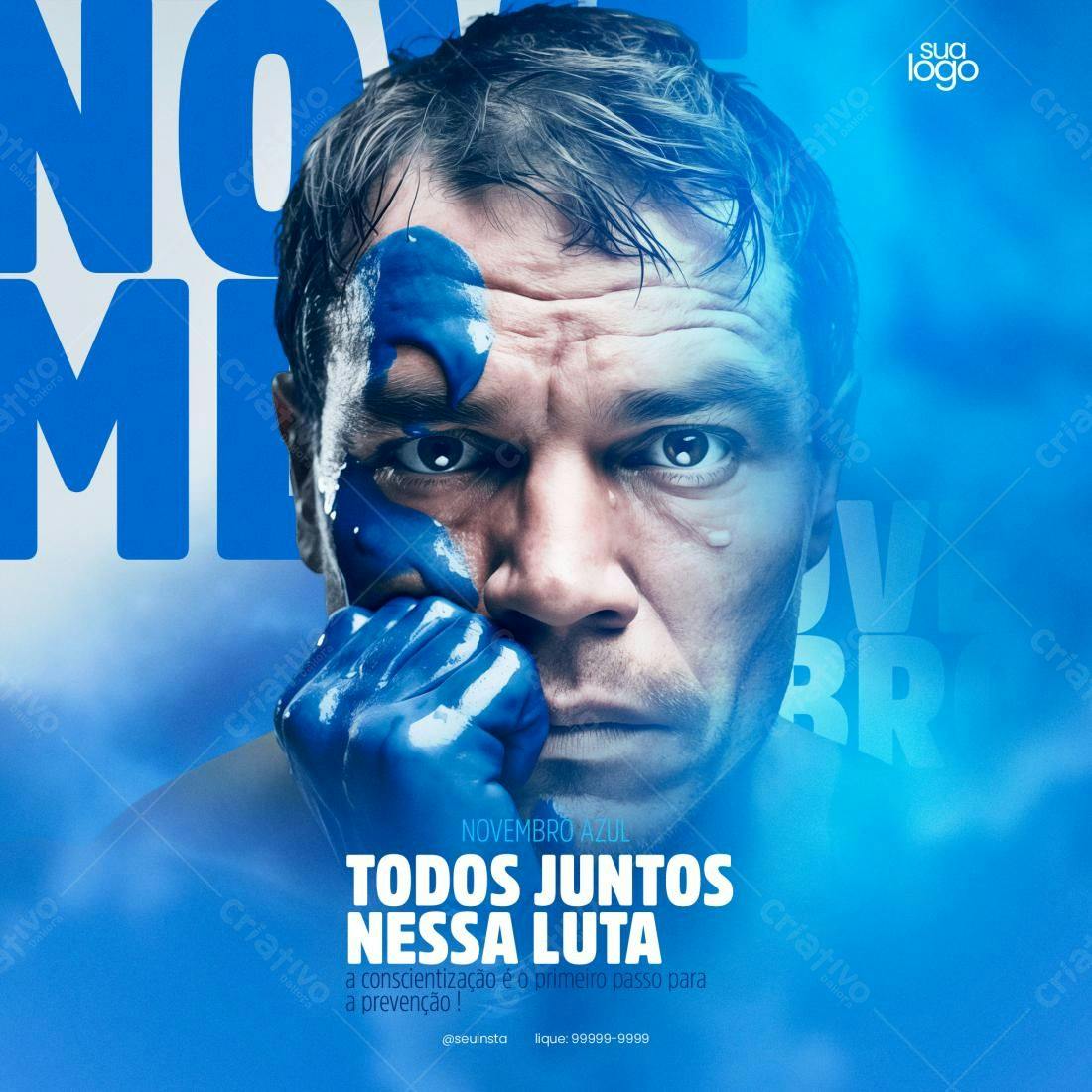 Post para Novembro Azul PSD Editável