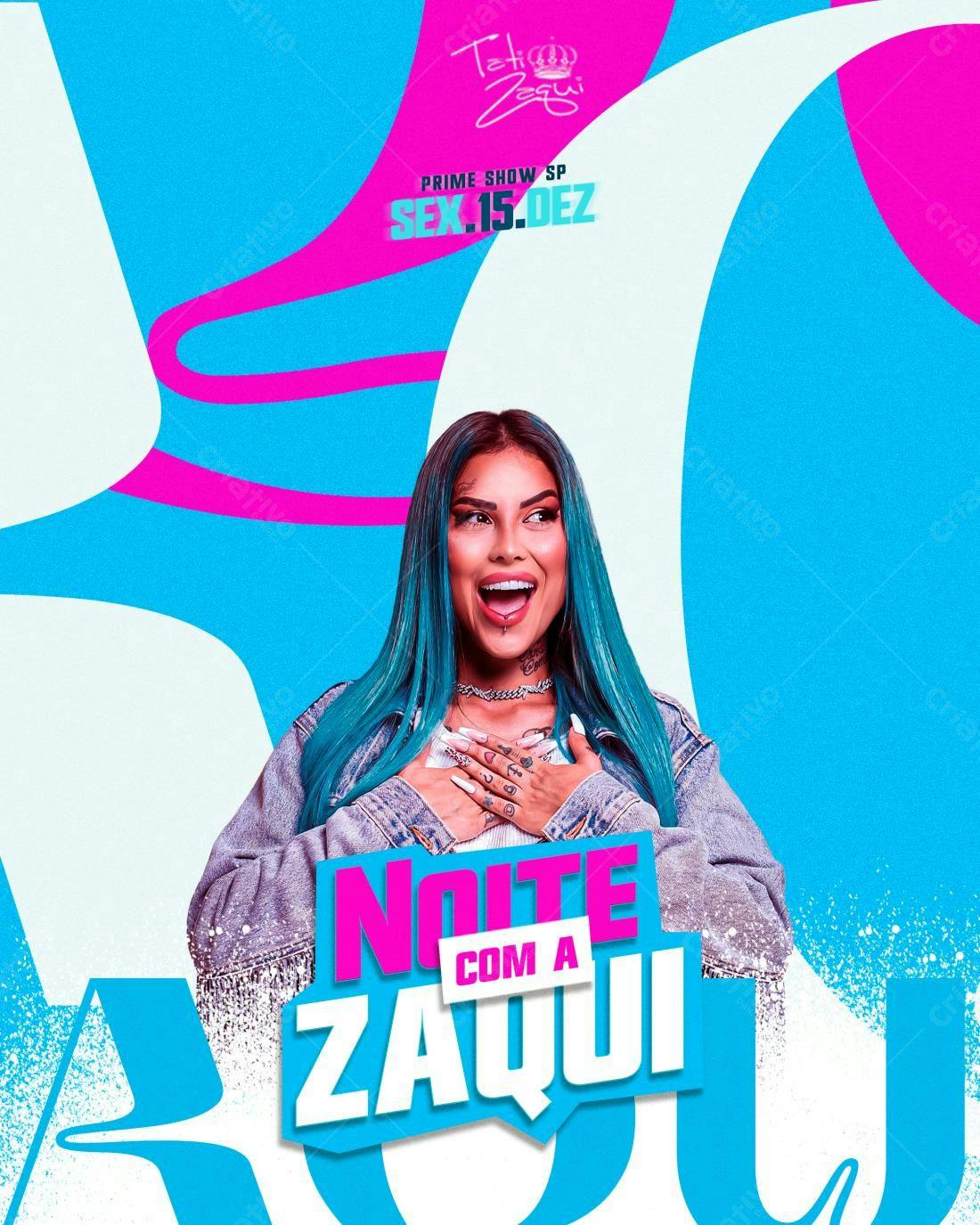 Flyer Noite com a Zaqui PSD Editável