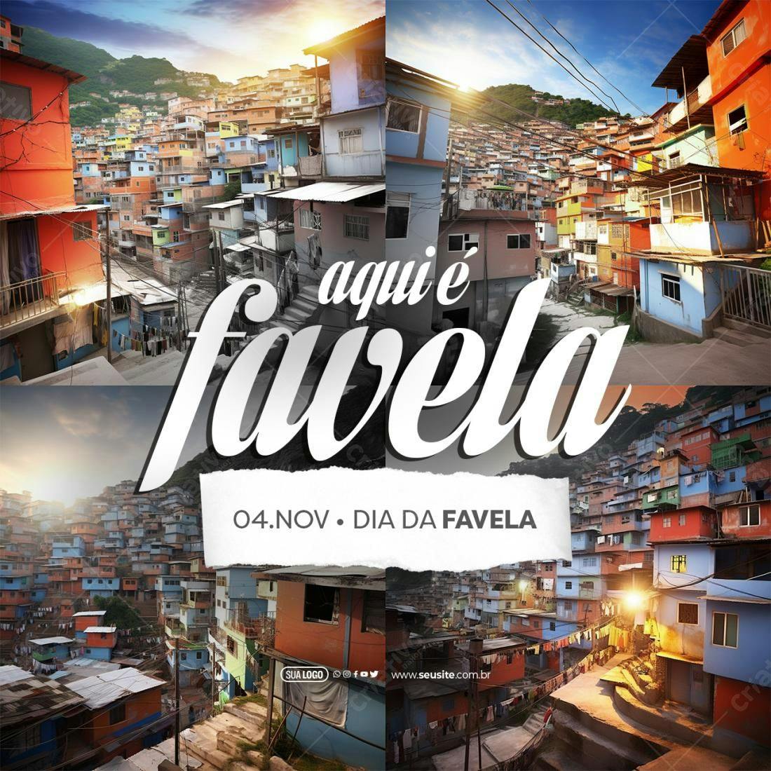 Flyer Dia da Favela PSD Editável