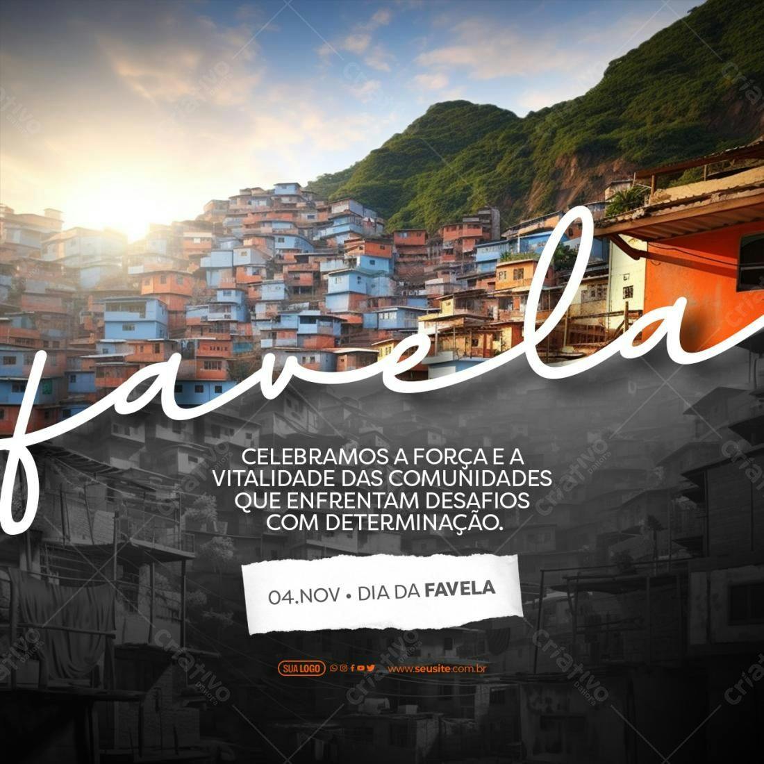 Post para Dia da Favela PSD Editável